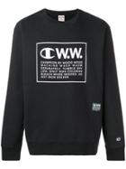 Champion X Wood Wood Logo Printed Sweatshirt - Black
