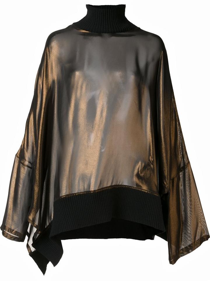 Ann Demeulemeester High Neck Blouse, Women's, Size: 40, Grey, Rayon