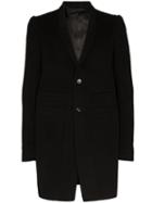 Rick Owens Single-breasted Mid-length Coat - Black