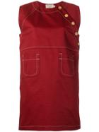 Maison Kitsuné Button Dress - Red