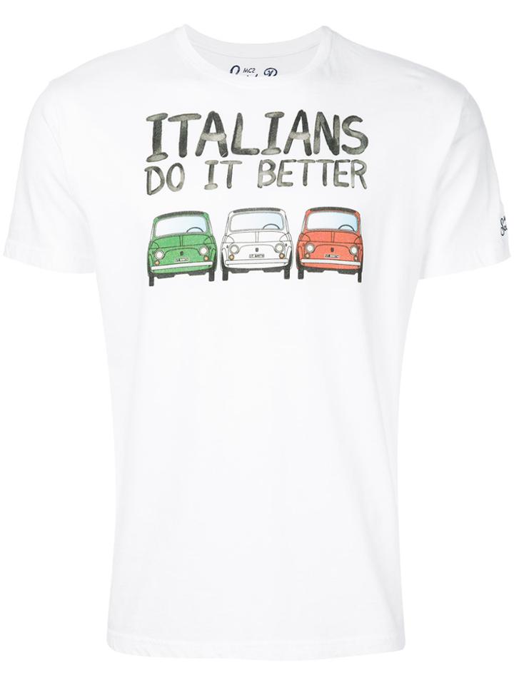 Mc2 Saint Barth Italians Slogan T-shirt - White