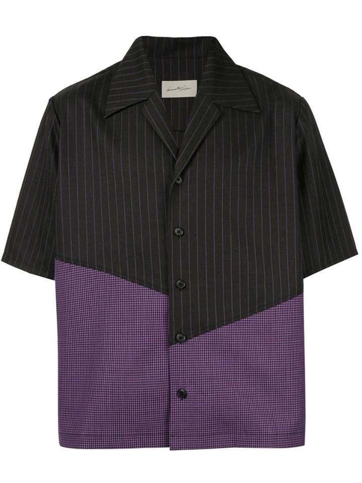 Necessity Sense Saffron Panelled Worker Shirt - Black