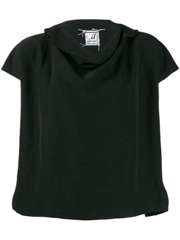 Anntian Ruffled Neck Blouse - Black