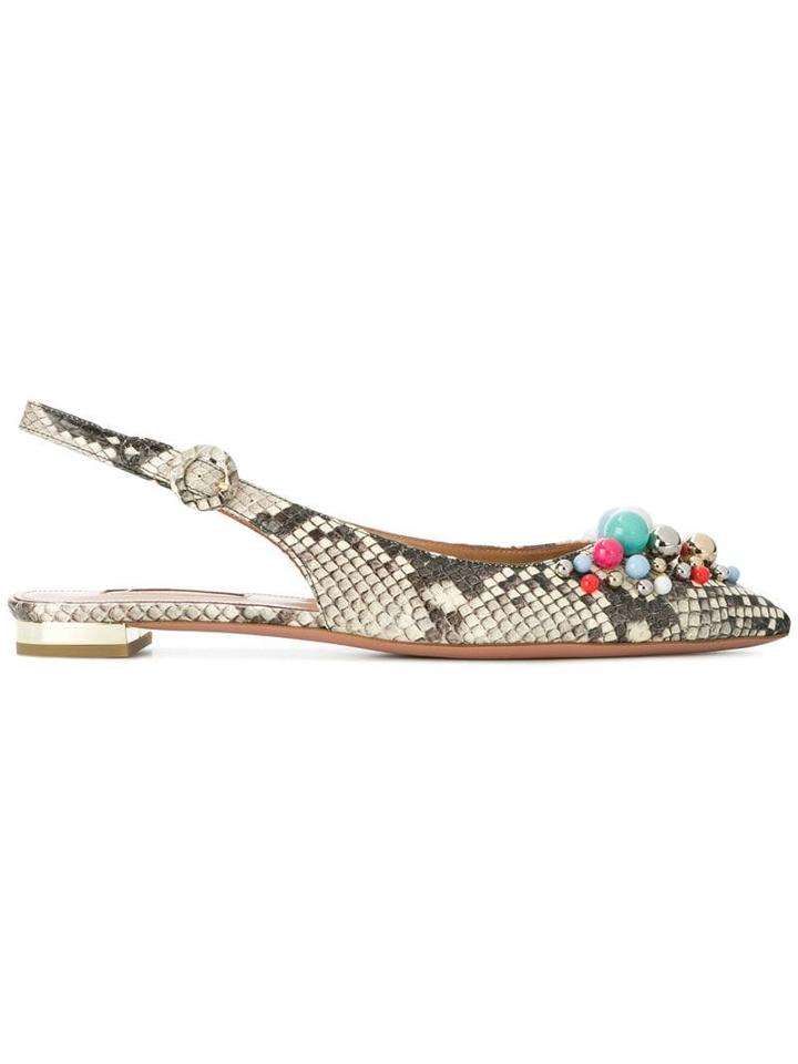 Aquazzura Bon Bon Ballerinas - Neutrals
