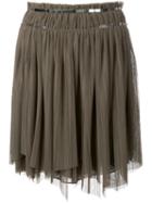 Jay Ahr Silver-tone Detail Pleated Skirt, Women's, Size: 38, Green, Polyester