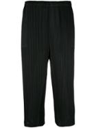 Pleats Please By Issey Miyake - Pleated Cropped Trousers - Women - Polyester - 2, Black, Polyester