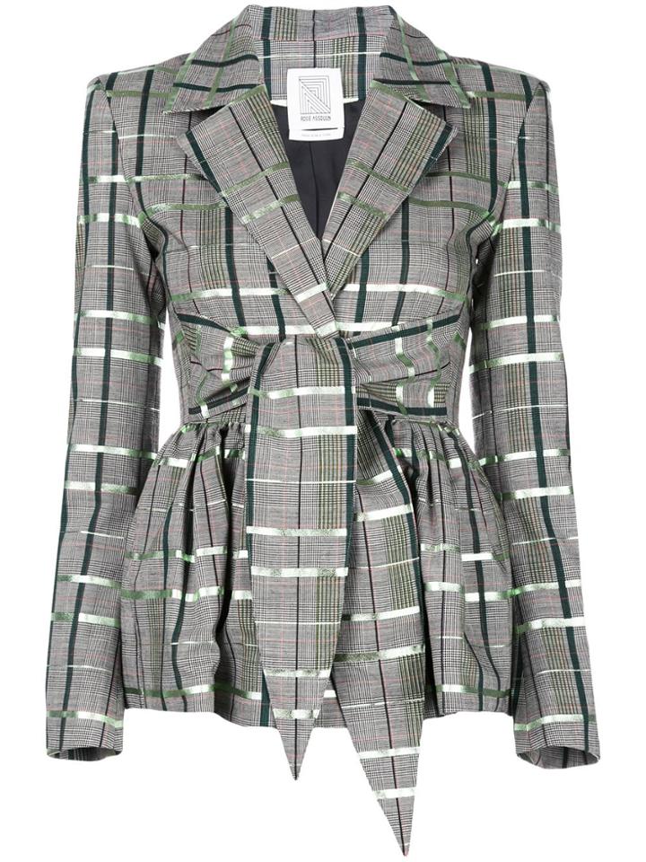 Rosie Assoulin Check Print Blazer - Grey