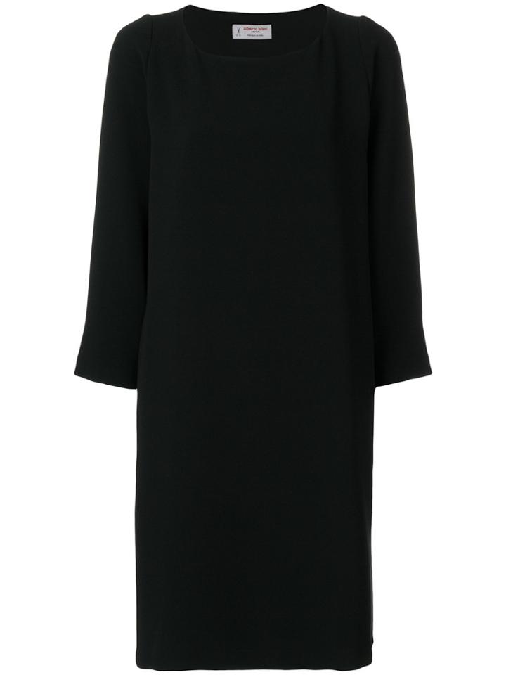 Alberto Biani Pleat Detail Shift Dress - Black