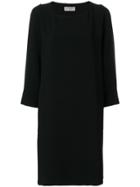 Alberto Biani Pleat Detail Shift Dress - Black
