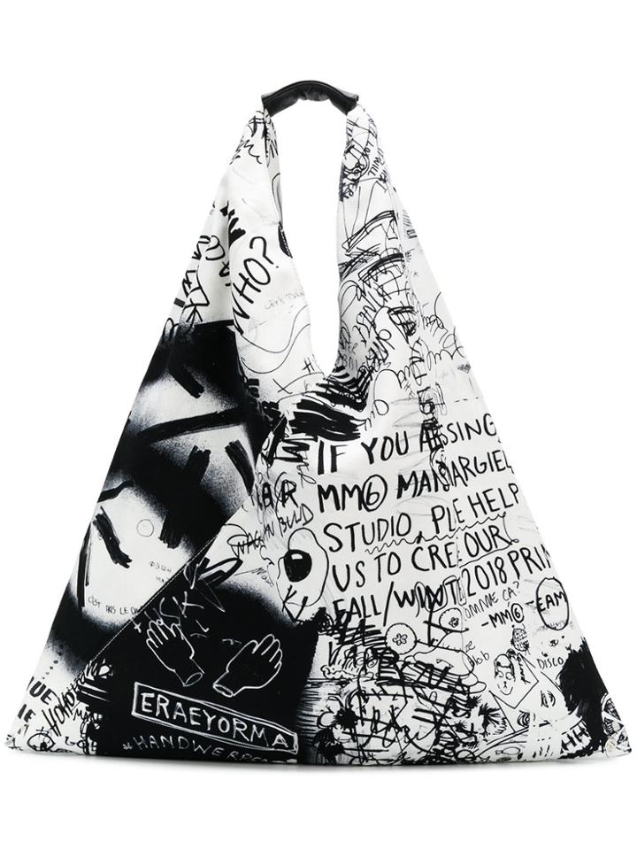 Mm6 Maison Margiela Printed Tote - Black