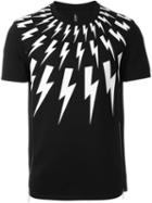 Neil Barrett Lighting Bolt Print T-shirt, Men's, Size: S, Black, Polyurethane/viscose