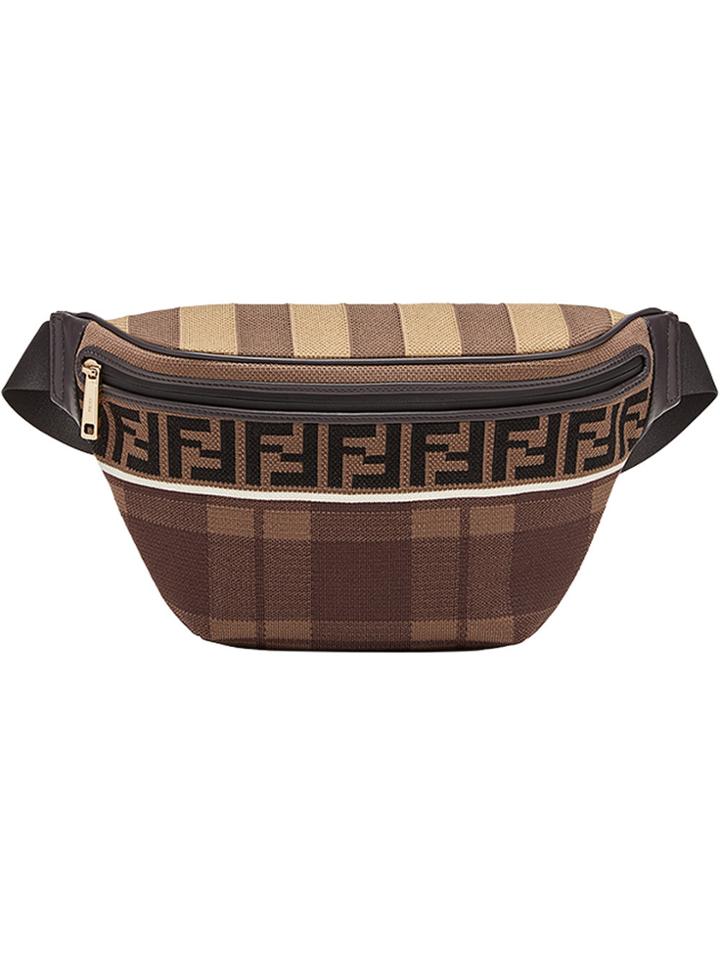 Fendi Logo Tartan Belt Bag - Brown