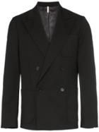 Sunflower Double-breasted Boxy Fit Blazer - Black