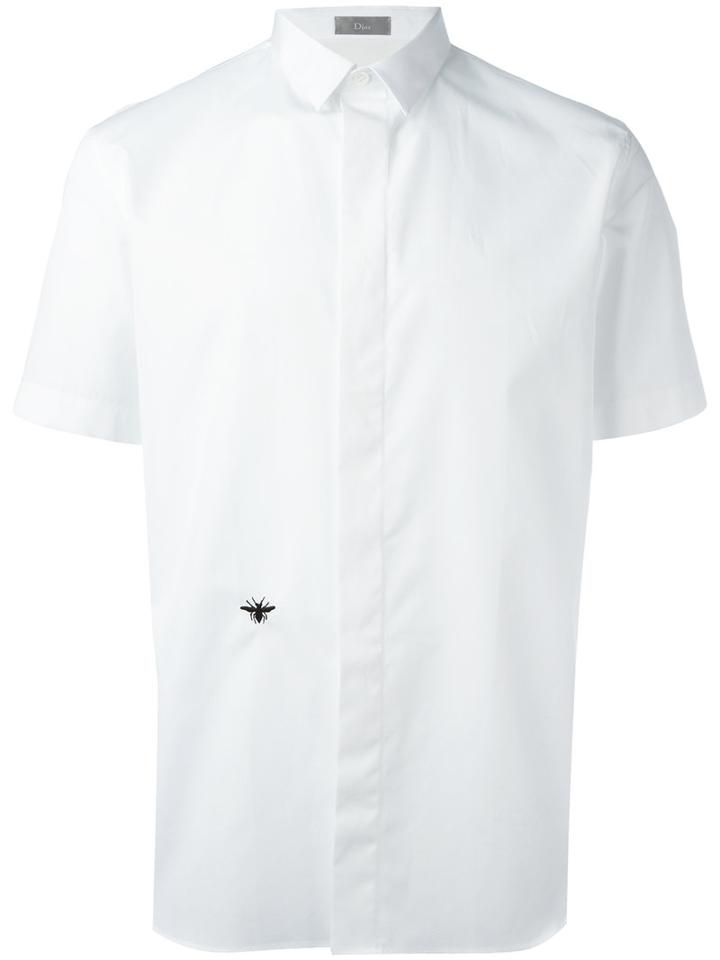 Dior Shortsleeved Shirt, Men's, Size: 38, White, Cotton