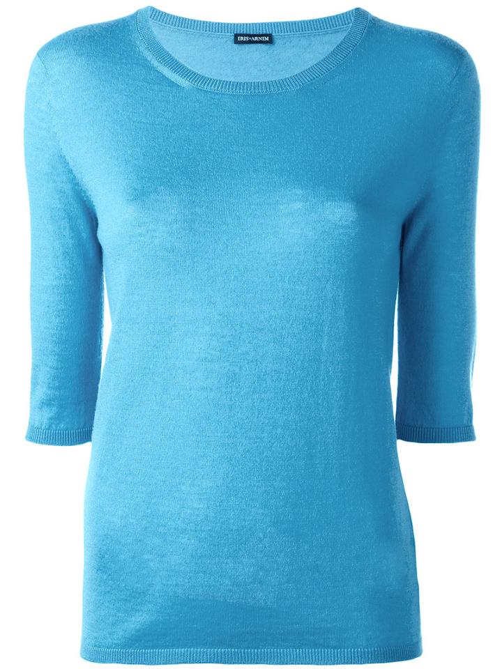 Iris Von Arnim - Round Neck Top - Women - Cashmere - M, Blue, Cashmere