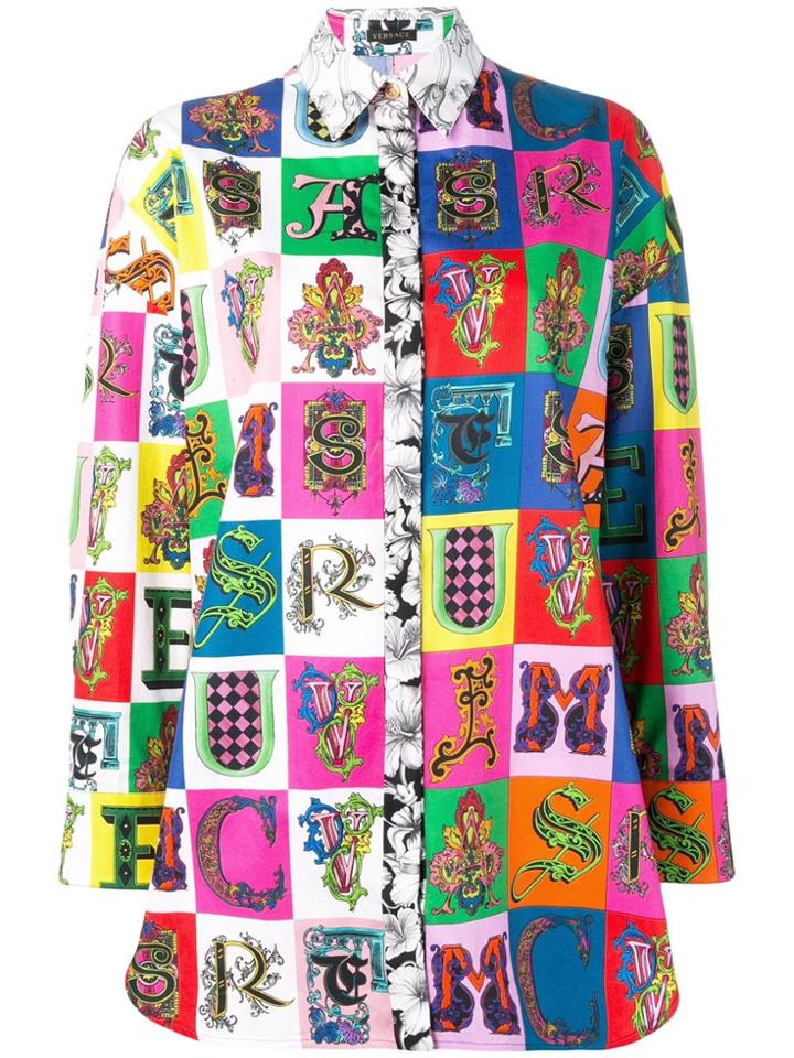 Versace Alphabet Print Shirt - Pink