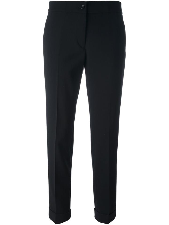 Etro Cropped Tailored Trousers, Women's, Size: 38, Black, Spandex/elastane/wool