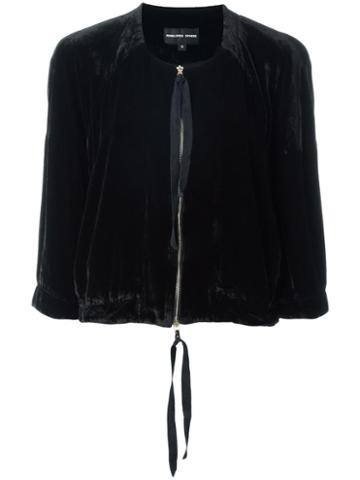 Penelophe's Sphere Zipped Velvet Jacket, Women's, Size: Small, Black, Silk/viscose