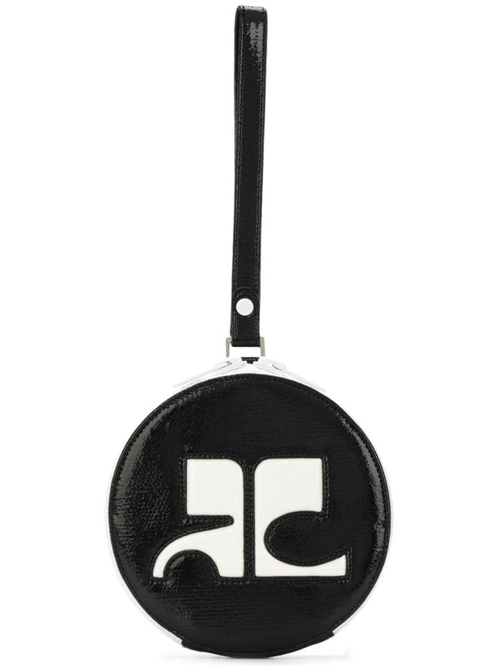 Courrèges Round Shaped Clutch Bag - Black