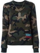 Valentino Id Camouflage Sweatshirt, Women's, Size: Medium, Green, Cotton/polyamide