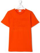 Dkny Kids Teen Logo Embroidered T-shirt - Yellow & Orange