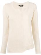 Isabel Marant 'calgary' Contrast Front Sweater, Women's, Size: 38, Nude/neutrals, Cotton/wool/yak