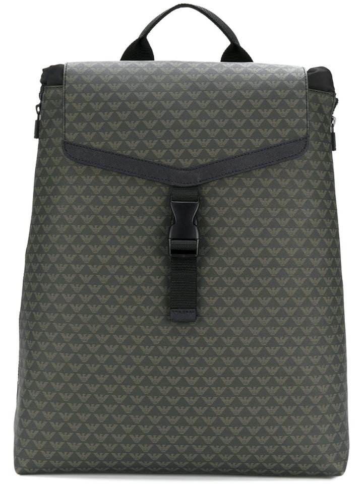 Emporio Armani All-over Embossed Backpack - Grey