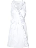 Milly - Ruffle Trim Wrap Dress - Women - Cotton/spandex/elastane/polyimide - 4, White, Cotton/spandex/elastane/polyimide