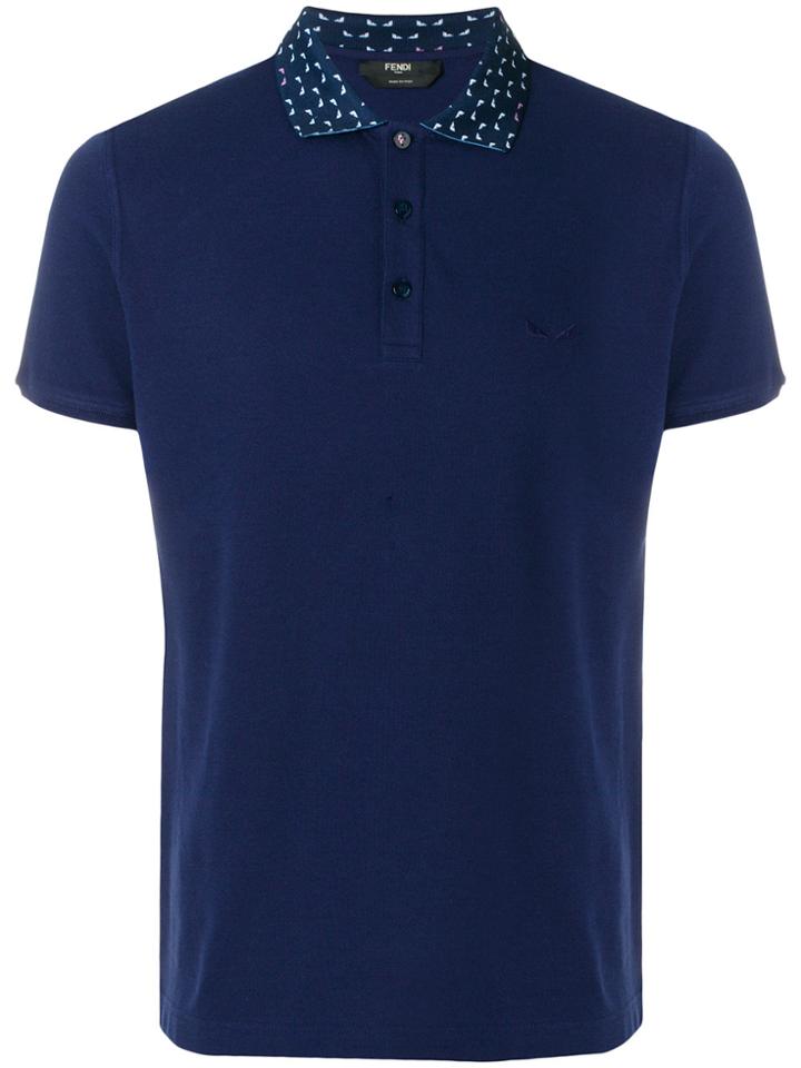 Fendi Bag Bugs Polo Top - Blue