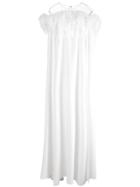 Oscar De La Renta Feathered Cape Gown - White