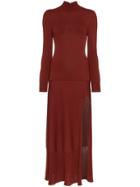 Jacquemus Long Sleeve Turtle Neck Maxi Dress - Red