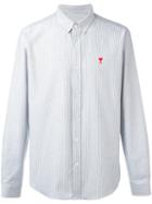 Ami Alexandre Mattiussi - Button-down Logo Shirt - Men - Cotton - 40, Blue, Cotton