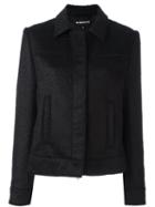 Ann Demeulemeester Button Down Cropped Jacket, Women's, Size: 38, Black, Cotton/nylon/rayon/wool