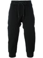 Attachment Cropped Drop Crotch Trousers, Men's, Size: 4, Black, Cotton/nylon