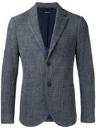 Giorgio Armani Patch Pockets Blazer, Men's, Size: 52, Blue, Polyamide/viscose/cotton/acetate