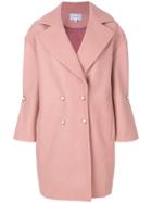 Carven Oversized Double Breasted Coat - Nude & Neutrals