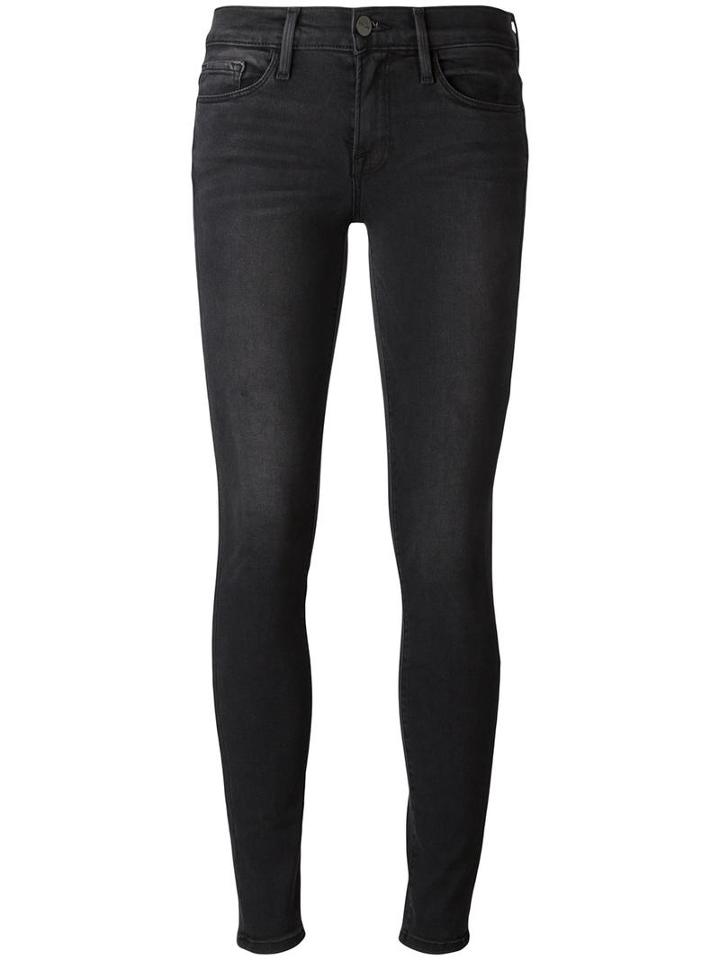 Frame Denim Skinny Jeans, Women's, Size: 25, Black, Modal/cotton/polyester/spandex/elastane