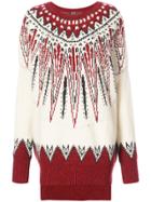 Adam Lippes Marled Wool Cashmere Fair Isle Sweater - White