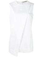 Acne Studios Wrapped Front Blouse, Women's, Size: 36, White, Cotton