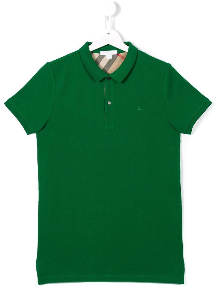 Burberry Kids Logo Polo Shirt, Boy's, Size: 14 Yrs, Green