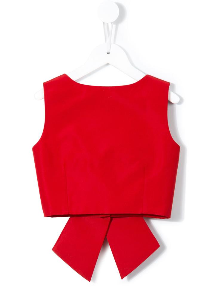 Little Bambah - Diana Backless Bow Top - Kids - Silk - 12 Yrs, Red