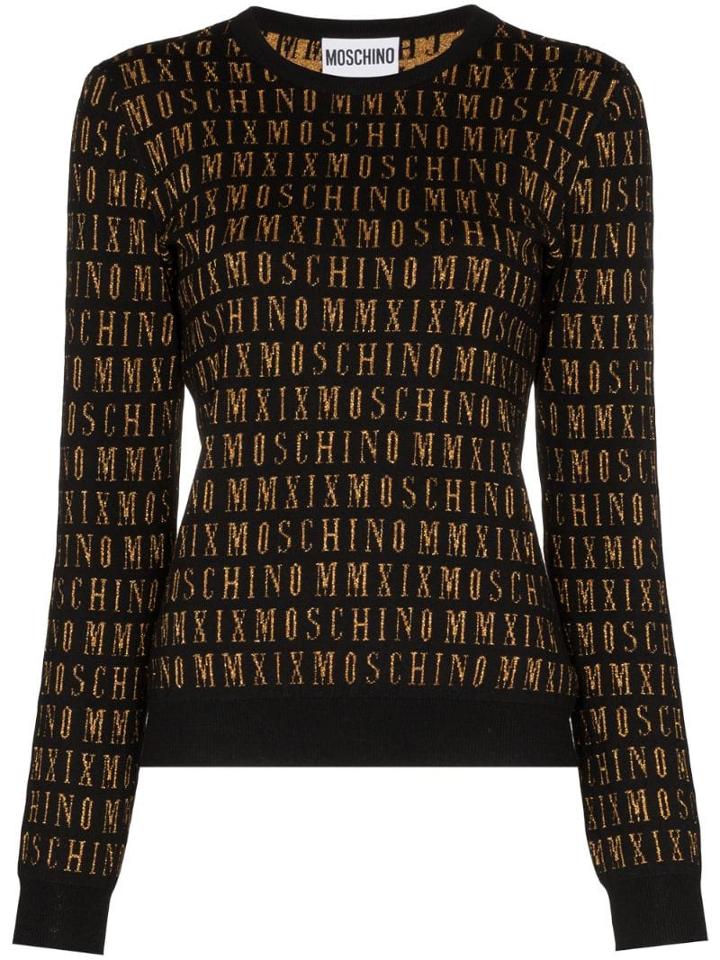 Moschino Logo Embroidered Jumper - Black