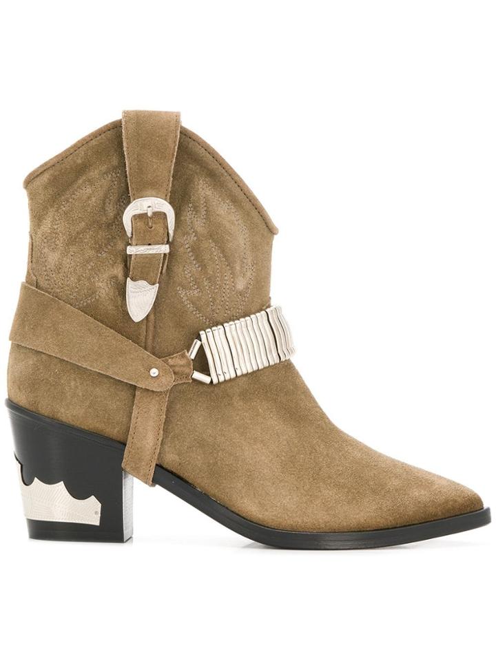 Toga Cowboy Ankle Boots - Neutrals