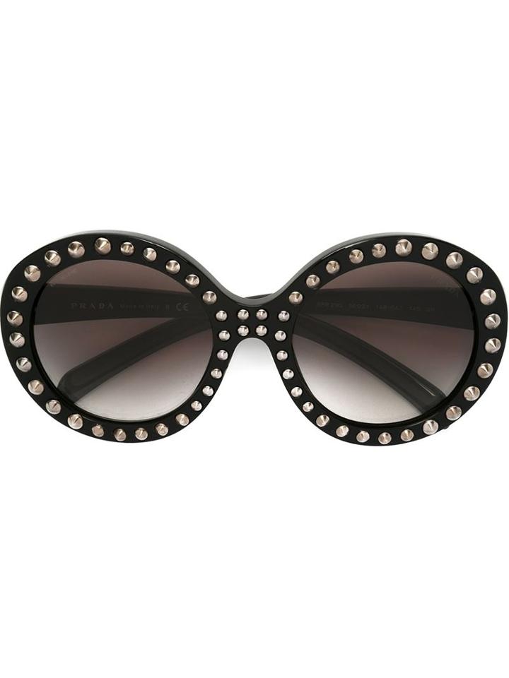 Prada Studded Round Frame Sunglasses