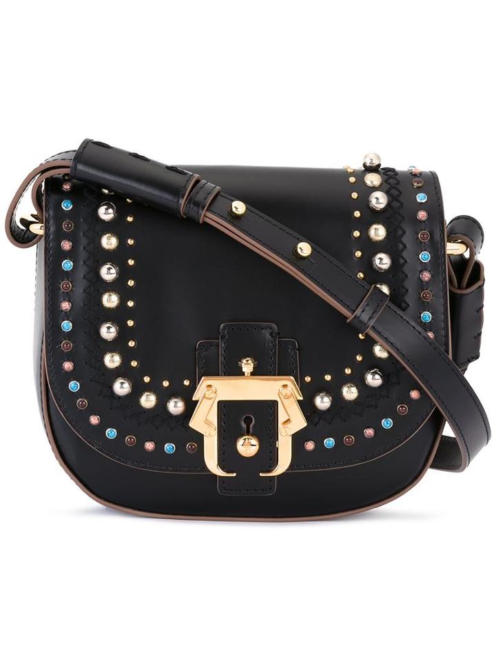 Paula Cademartori Studded Saddle Cross Body Bag, Women's, Black