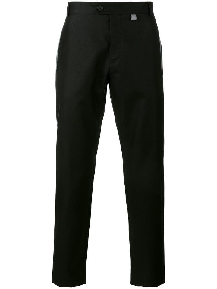 Christopher Kane Refelective Detail Trousers, Men's, Size: 50, Black, Viscose/cotton
