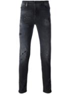 Marcelo Burlon County Of Milan Distressed Skinny Jeans, Men's, Size: 34, Black, Cotton/spandex/elastane/polyester