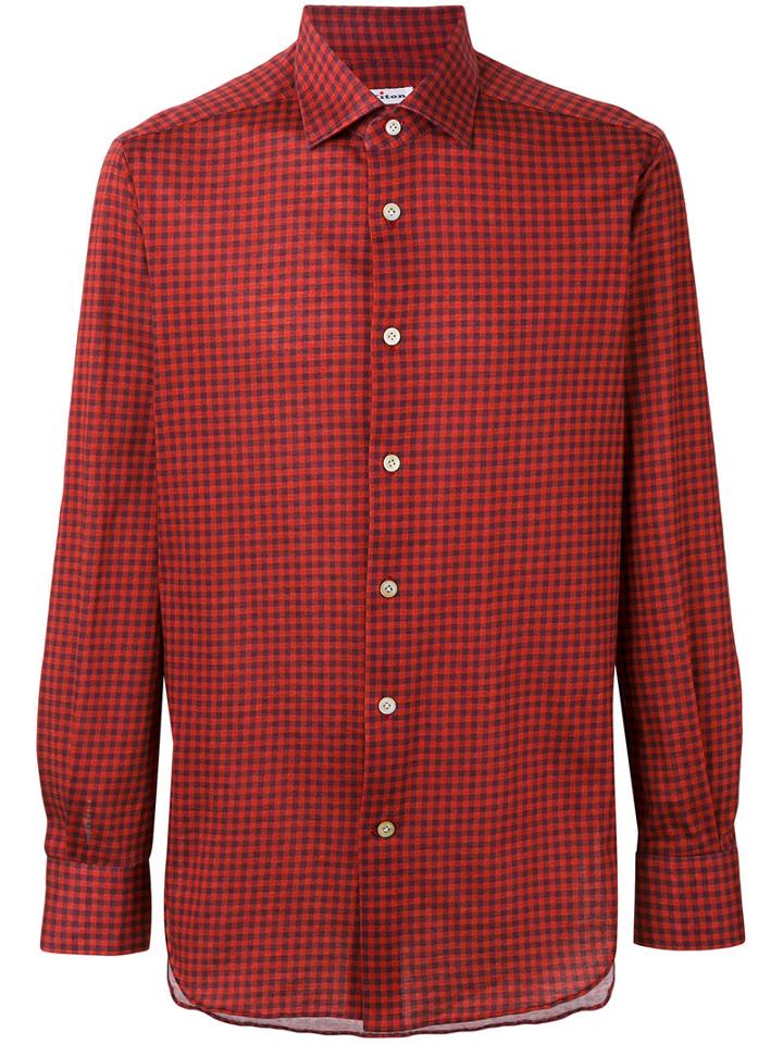 Kiton - Checked Shirt - Men - Cotton - 42, Red, Cotton