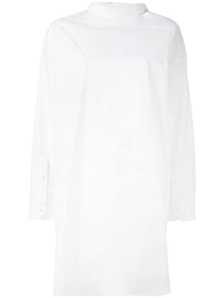Erika Cavallini - Slit Detail Oversized Top - Women - Cotton/spandex/elastane - 40, White, Cotton/spandex/elastane