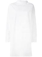 Erika Cavallini - Slit Detail Oversized Top - Women - Cotton/spandex/elastane - 40, White, Cotton/spandex/elastane